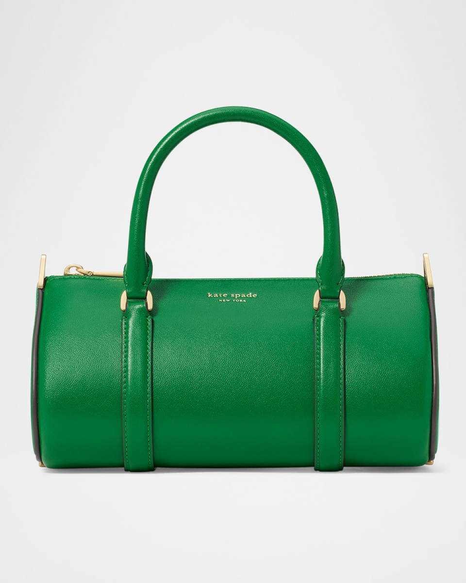spade icon small leather barrel top-handle bag